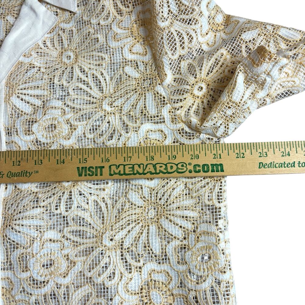 Sandro Paris Amarine Shirt Ivory Crochet Lace Blouse EU 3 - Picture 13 of 16